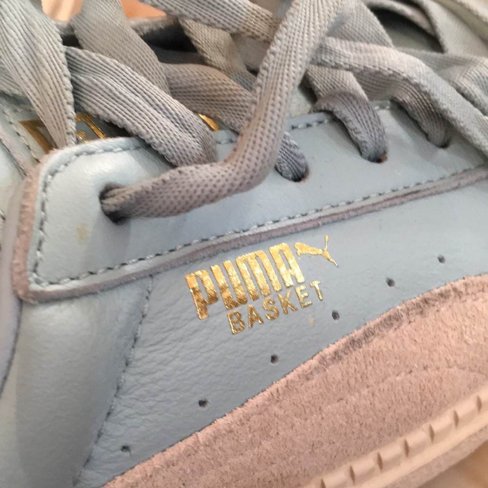 Puma Basket platform blue lace up Sneakers sz.8.5 - Picture 9 of 14